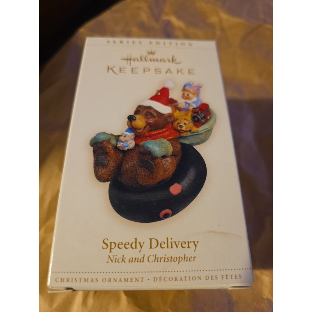 Hallmark Speedy Delivery Nick and Christopher Ornament EUC (N23)